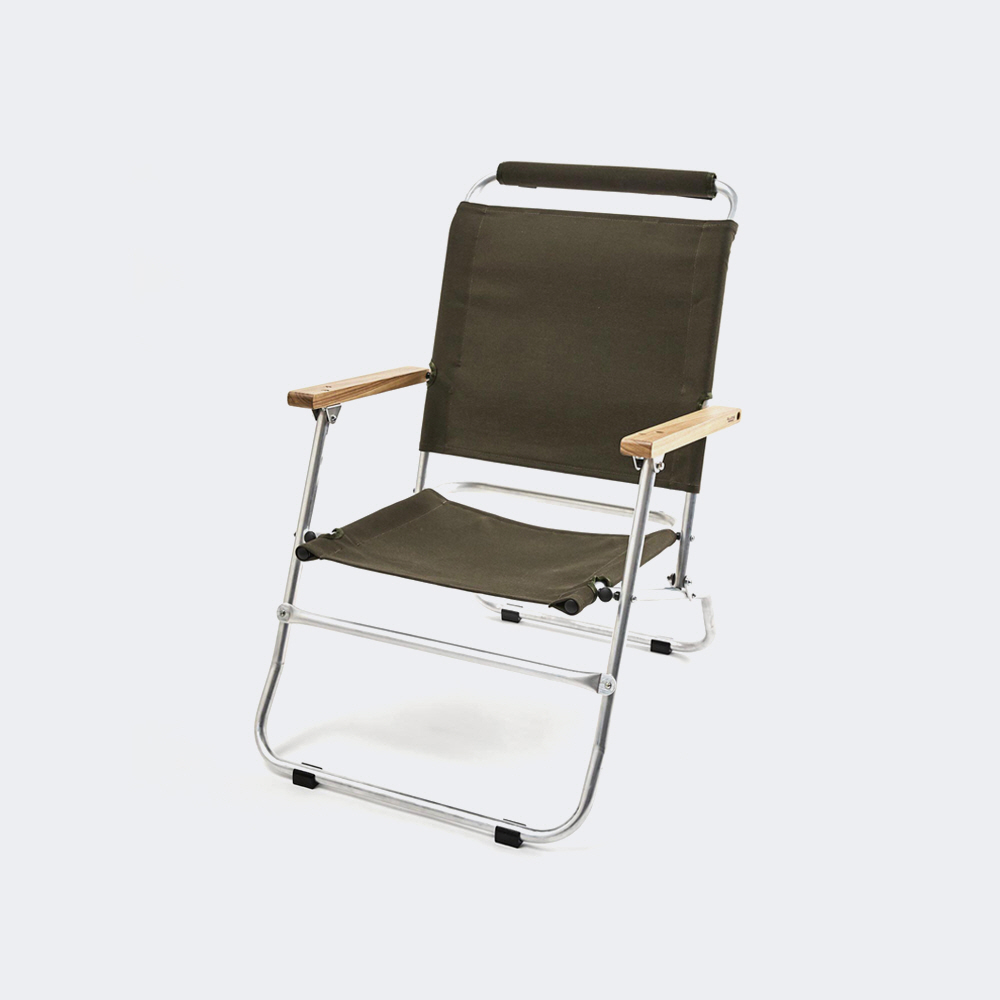 로워 체어 실버 올리브드랩