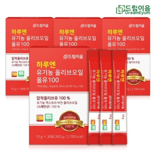 드림이음 하루엔 엑스트라버진 피쿠알 유기농 올리브오일 스틱 300g(30gx30포) (4개)_이미지