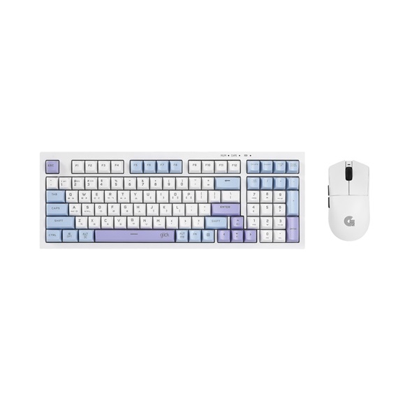 지클릭커 OFFICEPRO WMK990 사일런스 M 98 무선 키보드 마우스 세트 (Sky City)_이미지