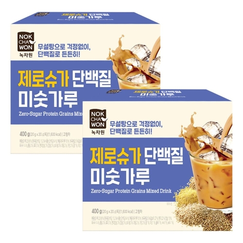 녹차원 제로슈가 단백질 미숫가루 20개입 (2개)