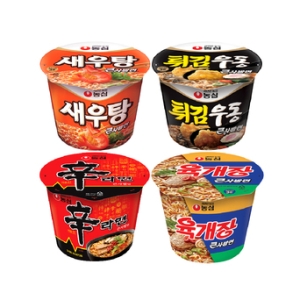 농심 신라면큰사발4개 + 새우탕큰사발4개 + 튀김우동큰사발4개 + 육개장큰사발4개_이미지