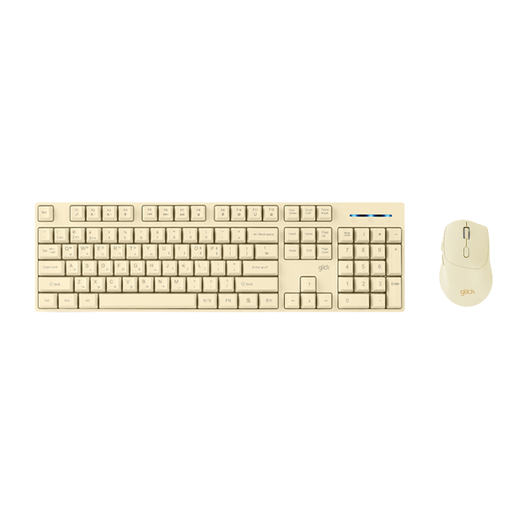 지클릭커 오피스프로 WMK630 스탠다드M 무선 키보드 마우스 세트 (바닐라옐로우)_이미지