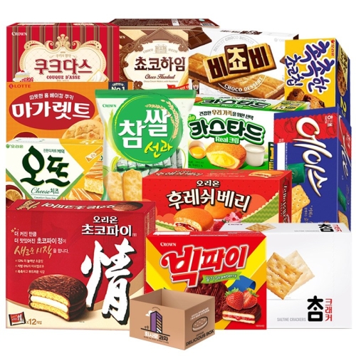 냠냠상회 초코파이 카스타드 마가렛트 등 대용량 사무실 간식 과자세트 13종 구성 1세트