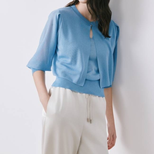 시스루 레이어 7부 풀오버 니트 CS4B1PO631