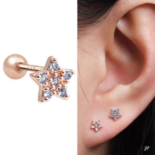 셀러허브 14K 골드필드 핀 블루 큐빅 별 스타 피어싱 S32621302