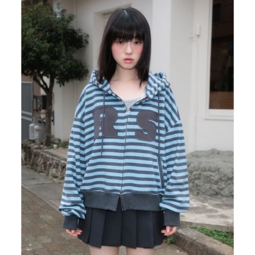 ���������� ROSEFRANTZ Patch Stripe Hood Zip-Up Sky Blue RSTSPJP02B1 133123