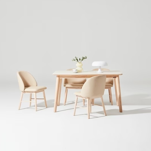 한샘 도노 내추럴 세라믹 식탁 1350 (컴피의자4개)_이미지