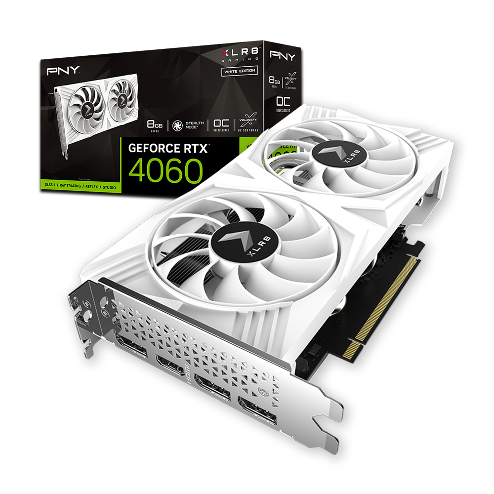 PNY XLR8 ������ RTX 4060 VERTO OC D6 8GB Dual White Edition ���̾���