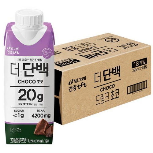 빙그레 더단백 드링크 초코 250ml (18개)_이미지