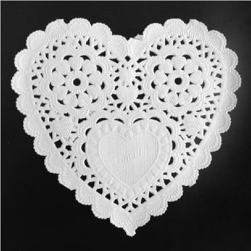 유니아트 1000 하트 종이레이스 도일리 페이퍼 소 / 10cm / 108672_이미지