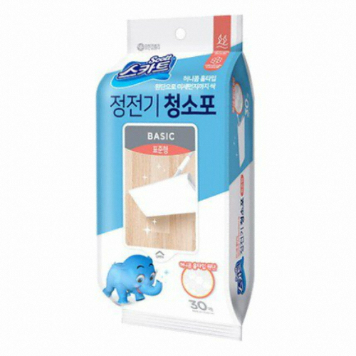 유한킴벌리 스카트 ㅤ정전기 청소포 베이직 표준형 30매 (1개(30매))_이미지