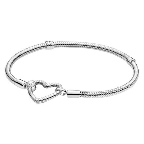 판도라 모멘츠 하트 클로저 스네이크 체인 브레이슬릿 599539C00_이미지