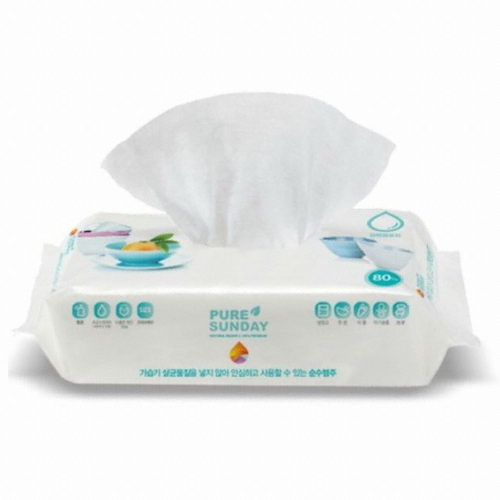 베이킹소다를 담은 주방행주 물티슈 리필형 80매