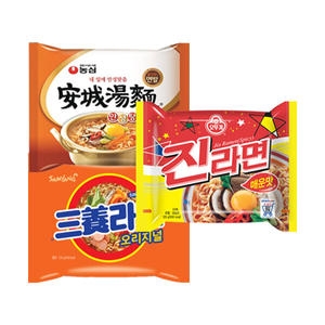 농심 안성탕면5개 + 진라면매운맛5개 + 삼양라면5개_이미지