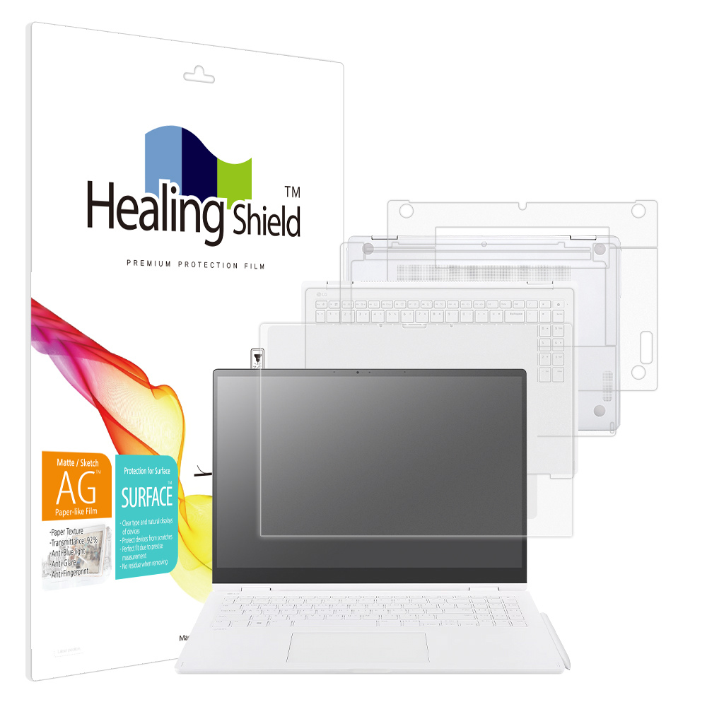 폰트리 힐링쉴드 LG전자 그램 프로360 16T90SP 16TD90SP 종이질감 지문방지 블루라이트차단 (액정보호필름 + 외부보호필름 3종 세트)_이미지