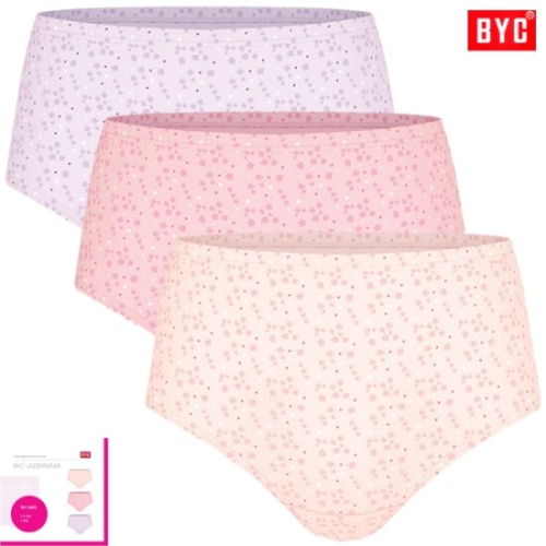 BYC 은은하고화사한전체나염맥시삼각팬티3매입WCF5370