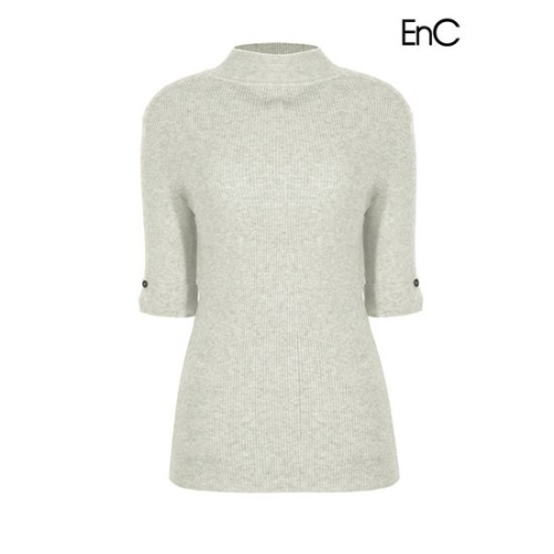 EnC 베이지 반목 니트 폴라티 ENKT31203C_이미지
