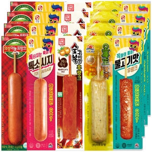 편의점 핫바 의성마늘프랑크+불고기맛후랑크+숯불구이맛+오륙도맛바+갈비맛 4개씩 20개/소세지 후랑크