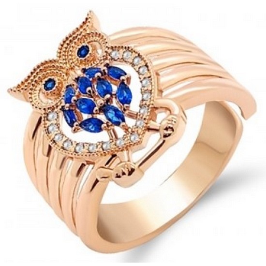 갤러리민 라루체 부엉이 블루 반지_이미지