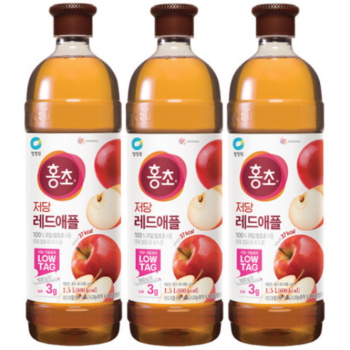 청정원 홍초 저당 레드애플 1.5L (3개)_이미지