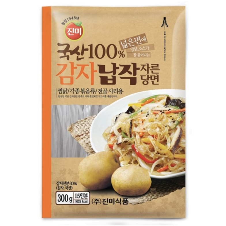 진미식품 감자 납작 자른 당면 300g (6개)_이미지