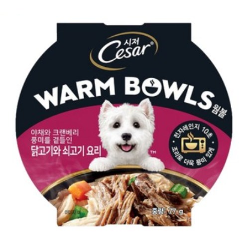 시저 웜볼 야채와 크랜베리 풍미를 곁들인 닭고기와 쇠고기 요리 캔 77g (1개)_이미지