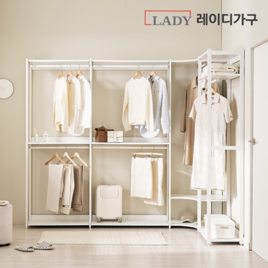 에어랙 철제 드레스룸 코너 행거형 3200