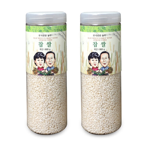부지런한농부 국내산 전남고흥군 페트용기 백옥찰 찹쌀 800g_이미지