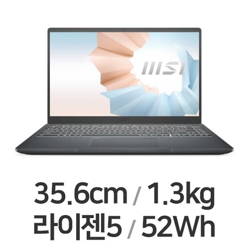 MSI 모던시리즈 모던14 B4MW-R5 카본 그레이 WIN11 (SSD 512GB)