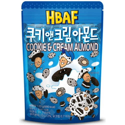 HBAF 쿠키 앤 크림 아몬드 120g (5개)_이미지