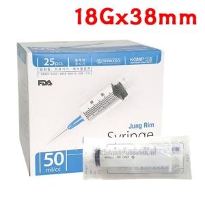 정림 일회용주사기 50ml 18Gx38mm 25개입 일회용주사기 50ml 25개입_이미지