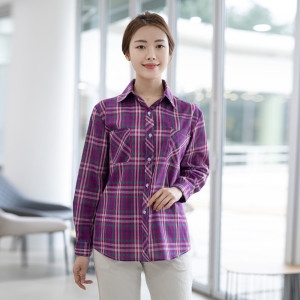 모슬린 엄마옷 면 체크 남방 CSF203157 중년여성/50대/60대/70대/빅사이즈/할머니옷_이미지