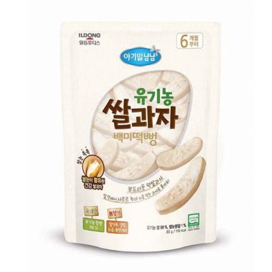 일동후디스 아이얌 유기농 쌀과자 백미 떡뻥 30g (4개)_이미지