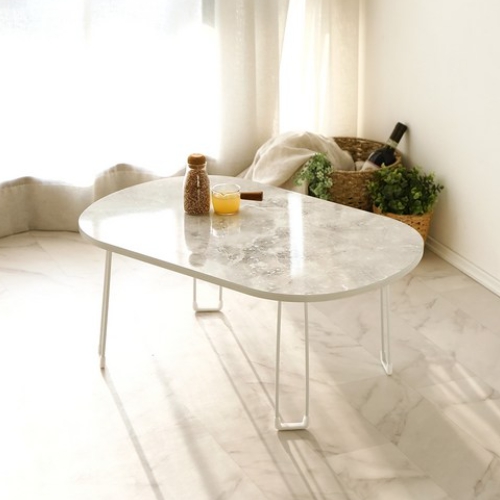 레몬트리 트리팜 LPM 오브제 타원형 접이식 테이블 (72x48cm)