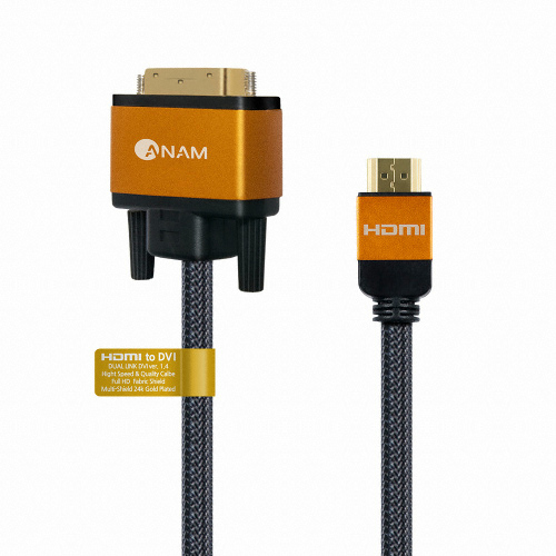아남전자 ANAM 프리미엄 HDMI to DVI V1.4 듀얼 골드메탈 케이블 (ACH-ADV15M2, 1.5m)