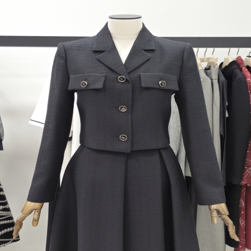 모조에스핀 팬시 크롭 재킷 S253MSF113-BK