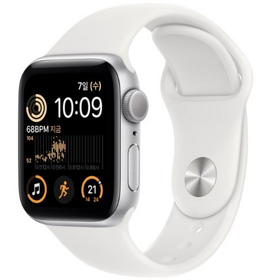 APPLE 워치 SE 2세대 40mm 실버 알루미늄 (스포츠밴드, 해외구매)_이미지