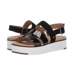 UGG AUSTralia 여성용 10 Braelynn 샌들 플랫폼 블랙 페이턴트/스웨이드 01924101