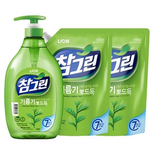 참그린 기름기 뽀드득 레몬녹차 965ml + 리필 1.2L (본품1개+리필2개)_이미지