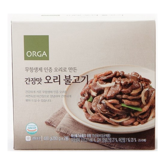 올가홀푸드 ORGA 오리 불고기 간장맛 400g (1개)_이미지