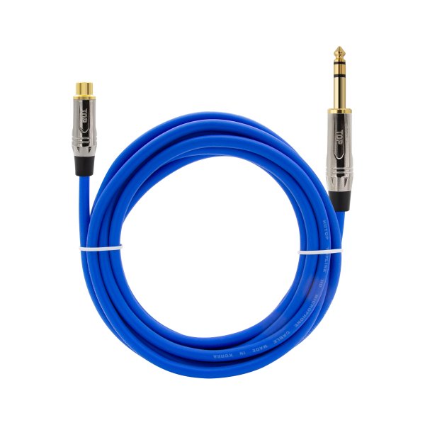 탑라인에이치디 HDTOP RCA to 5.5mm 스테레오 메탈블루 케이블 (3m, HT-TP4032)_이미지
