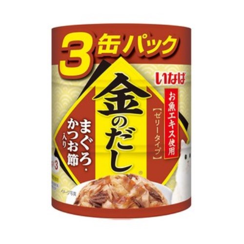 이나바 캣 챠오 금빛육수 캔 참치&가다랑어포 IM-238 195g (65g x 3p) (1개)_이미지