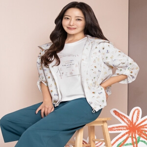 프렐린 프린트 후드 점퍼-R2JE251819B