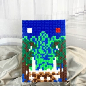 디폼 끼우기블럭 민화 액자 만들기-일월오봉도