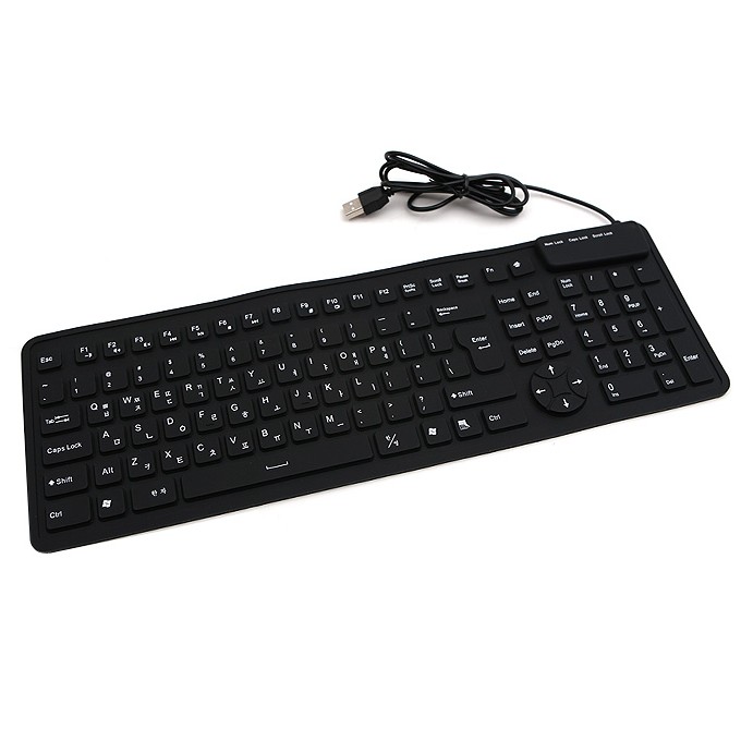 라이트컴 COMS KB3110 USB 실리콘 롤 키보드 블랙_이미지