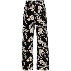 마린세르 테리 cloth 플로랄 스트레이트 트라우저 UPA046BK99