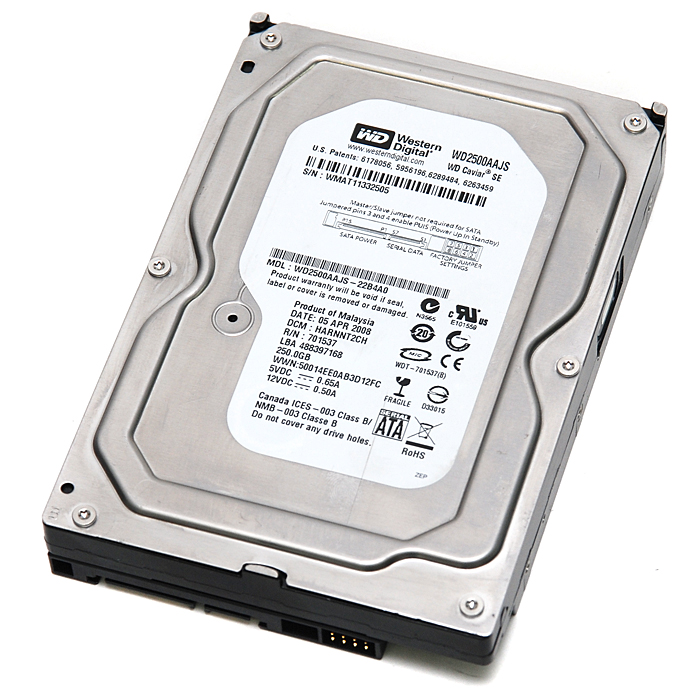 Western Digital WD Caviar Blue SATA2/7200/8M (WD2500AAJS, 250GB)
