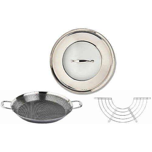 쿡셀 더블 파에야팬 (32cm+유리뚜껑+스트레이너)_이미지