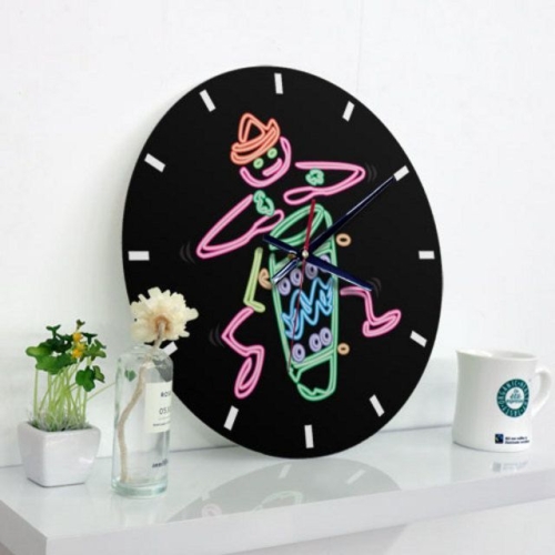 꾸밈 꾸밈  ck671-신나는네온사인_인테리어벽시계_이미지