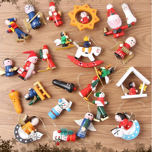 트리 성탄 캐릭터 원목 트리장식세트